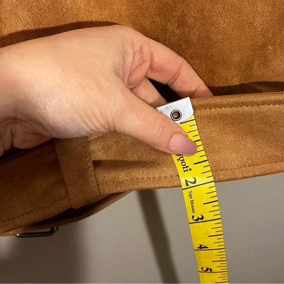Moto Women's Tan Vegan Suede Jacket Sz XL - Picture 9 of 13